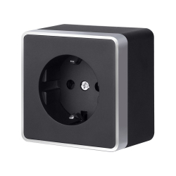 Розетка Накладные механизмы Gallant черный с серебром W5071134