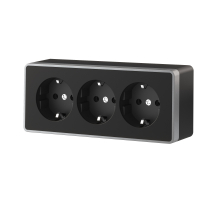 Розетка Накладные механизмы Gallant черный с серебром W5073134