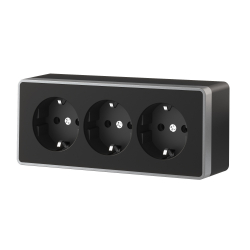 Розетка Накладные механизмы Gallant черный с серебром W5073134