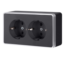 Розетка Накладные механизмы Gallant черный с серебром W5072134