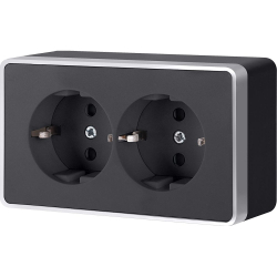 Розетка Накладные механизмы Gallant черный с серебром W5072134