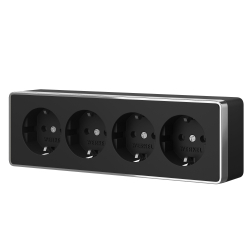 Розетка Накладные механизмы Gallant черный/хром W5072258