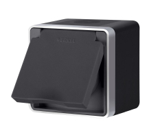 Розетка Накладные механизмы Gallant черный с серебром W5071234