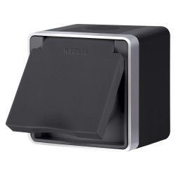 Розетка Накладные механизмы Gallant черный с серебром W5071234