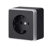 Розетка Накладные механизмы Gallant черный с серебром W5071034