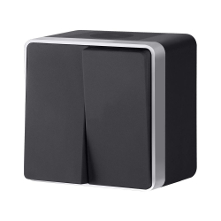 Выключатель Накладные механизмы Gallant черный с серебром W5020234