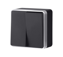 Выключатель Накладные механизмы Gallant черный с серебром W5020034