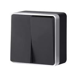 Выключатель Накладные механизмы Gallant черный с серебром W5020034