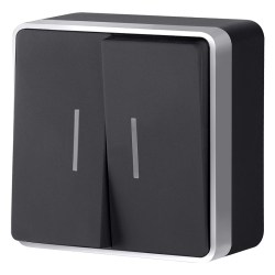 Выключатель Накладные механизмы Gallant черный с серебром W5020134