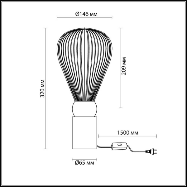 Настольная лампа Odeon Light Exclusive Elica 5418/1T