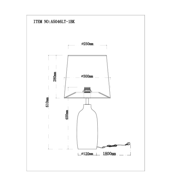 Настольная лампа Arte Lamp Rukbat A5046LT-1BK Настольная лампа Arte Lamp Rukbat A5046LT-1BK
