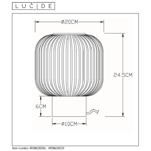 Настольная лампа Lucide Maloto 45586/20/33