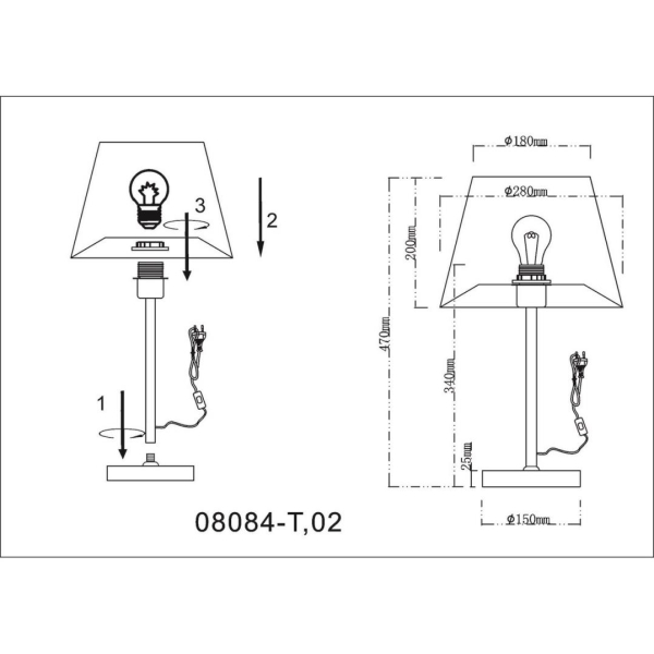 Настольная лампа Kink Light Верто 08084-T,02