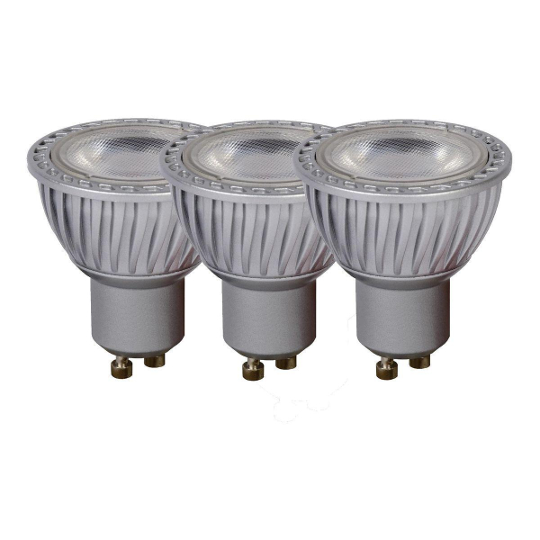 Лампа светодиодная диммируемая Lucide GU10 5W 3000K серая (3 шт.) 49006/15/36 Лампа светодиодная диммируемая Lucide GU10 5W 3000K серая (3 шт.) 49006/15/36