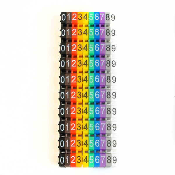 Маркер кабельный наборный '0-9' STEKKER 4 мм2 CBMR-MKN4 (100шт/упак - 10 отрез. по 10 шт.)