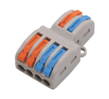 Клемма строительно-монтажная Stekker для подключения фазных проводников 2 контактные группы (1 ввод, 2 вывода на полюс), LD222-424 39249