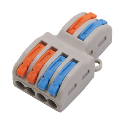 Клемма строительно-монтажная Stekker для подключения фазных проводников 2 контактные группы (1 ввод, 2 вывода на полюс), LD222-424 39249