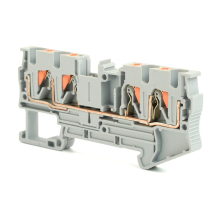 Зажим пружинный, 4-проводной проходной ЗНИ - 4 ,JXB PT 4 , серый LD574-1-40