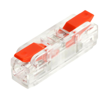 Клемма супер-компактная проходная серии 219 на 1 контакт STEKKER,LD219-421, 1ввод,1вывод на полюс (DIY упак 10 шт)