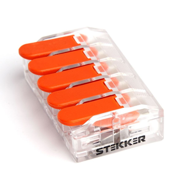 Универсальная компактная клемма 5-проводная Stekker, LD221-615 39865