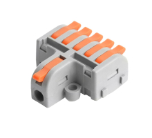 Клемма супер-компактная разветвительная 1 вход, 5 выходов, наборная STEKKER,LD220-105  (DIY упак 10 шт)