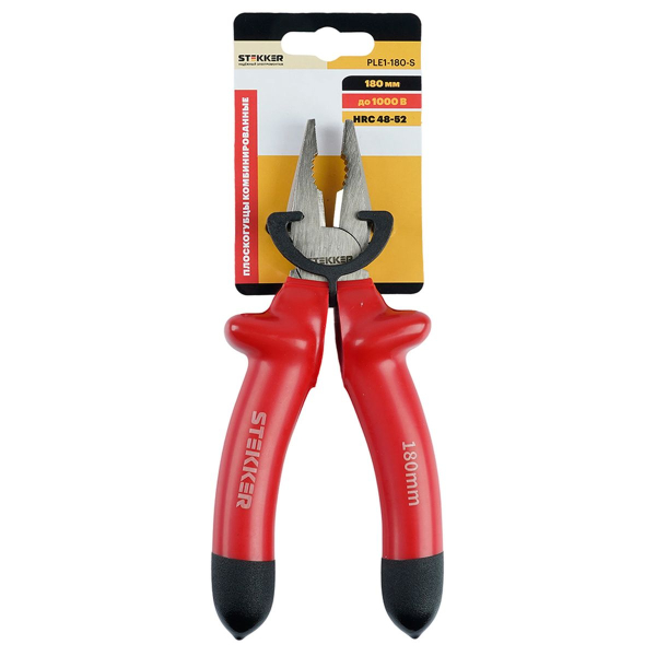 Плоскогубцы комбинированные диэлектрические Stekker, 180мм, PLE1-180-S 50502