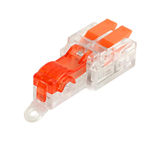 Зажим прокалывающий ответвительный 0,75-1 мм2 c ответвительной клеммой LD219 на 2 выход, прозрачный/красный (упаковка 10 шт) LD503-2-10