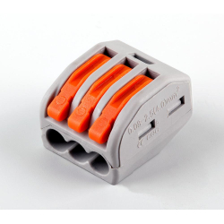 Cтроительно-монтажная клемма 3-проводная STEKKER, LD222-413 (5 штук в упаковке)