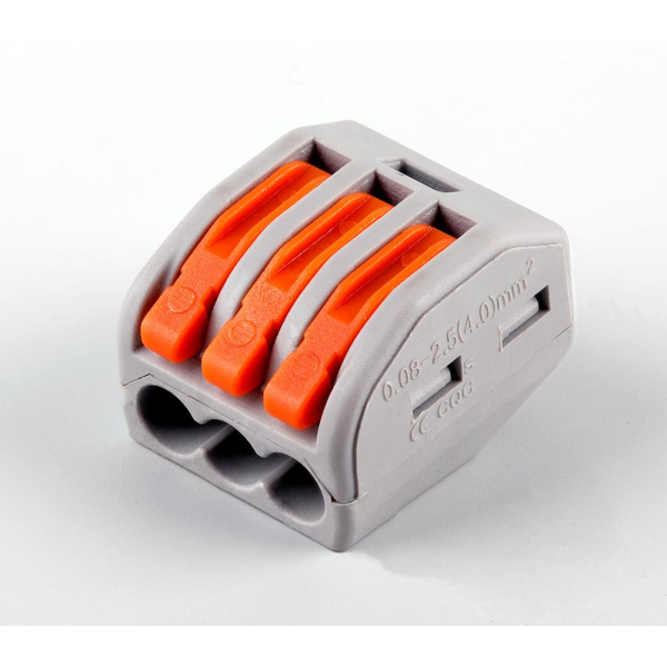 Cтроительно-монтажная клемма 3-проводная STEKKER, LD222-413 (5 штук в упаковке)