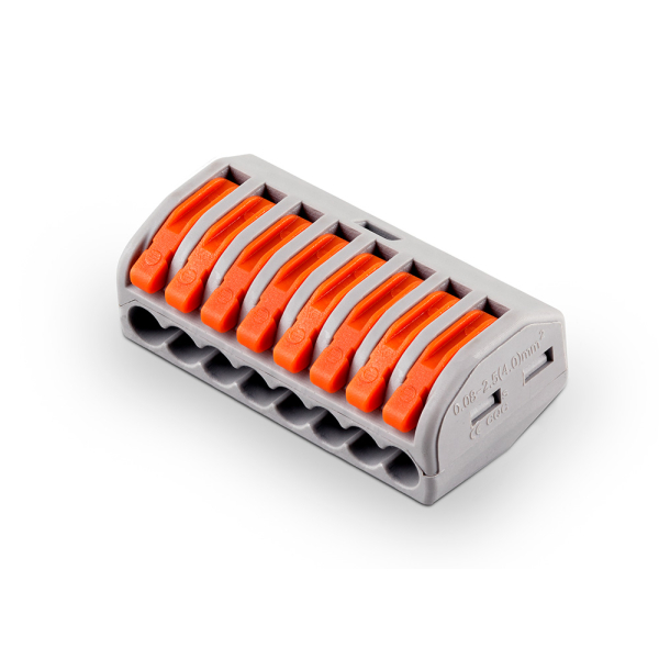 Cтроительно-монтажная клемма 8-проводная STEKKER, LD222-418 (5 штук в упаковке)