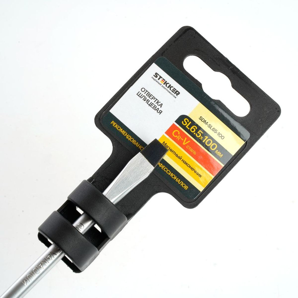 Отвертка шлицевая Stekker SL 6.5 х 100 мм Cr-V, SDM-SL65-100 39773