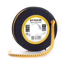 Кабель-маркер '8' для провода сеч. 4мм2 STEKKER CBMR25-8 , желтый, упаковка 1000 шт