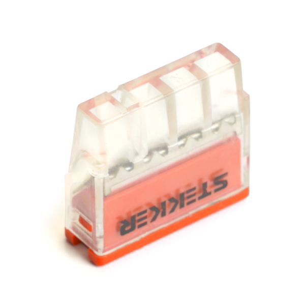 Клемма монтажная 4-проводная STEKKER  для 1-жильного проводника, LD2273-204