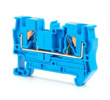 Зажим пружинный, 3-проводной проходной ЗНИ - 4 ,JXB PT 4  TW , синий LD573-2-40