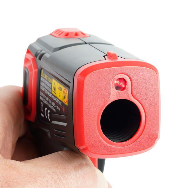 Дистанционный измеритель температуры (пирометр), 2 батареи тип ААА 1,5В, черный/красный MTM HT650A 49998