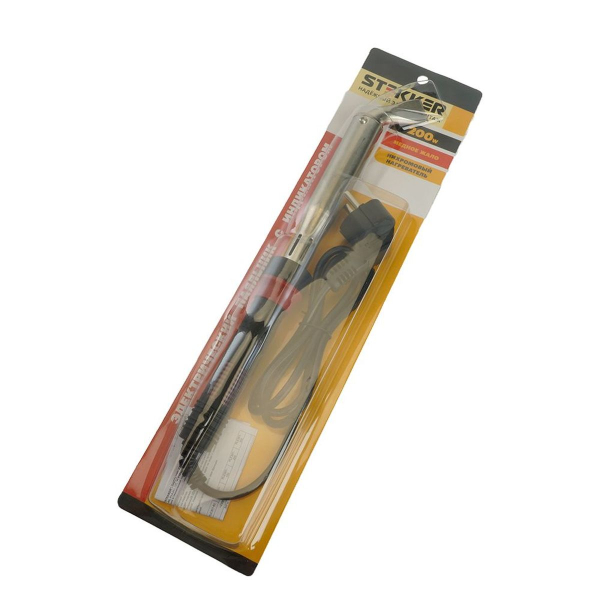 Паяльник с индикатором 200W, нихромовый нагреватель, долговечное жало, 230В, Stekker PLE301-200 49813