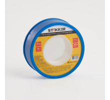 Лента уплотнительная тефлоновая ФУМ Stekker 0,3 г/м3, 0,075*12 мм, 12 м. белая INTP12-07512-12 39914