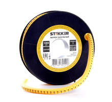 Кабель-маркер '7' для провода сеч. 6мм2 STEKKER CBMR40-7 , желтый, упаковка 500 шт