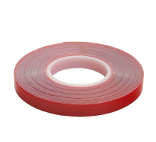 Скотч акриловый двусторонний Stekker INTP5-0809-5 0,8*9 мм,длина 5м, прозрачный, красная подложка 39144