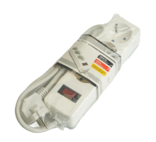 Сетевой фильтр 3-местный с/з STEKKER HM20-31-02 3x1мм2, 1,8 м, серия Optima, белый