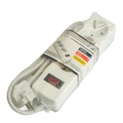 Сетевой фильтр 3-местный с/з STEKKER HM20-31-02 3x1мм2, 1,8 м, серия Optima, белый