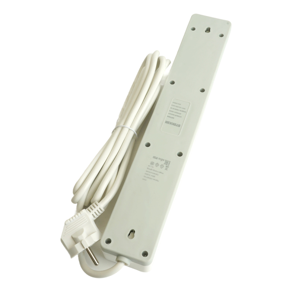 Сетевой фильтр 6-местный с/з STEKKER HM20-61-053x1мм2, 5 м, серия Optima, белый