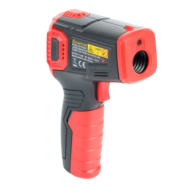 Дистанционный измеритель температуры (пирометр), 2 батареи тип ААА 1,5В, черный/красный MTM HT650A 49998