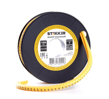 Кабель-маркер '3' для провода сеч. 6мм2 STEKKER CBMR40-3 , желтый, упаковка 500 шт