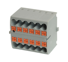 Зажим блочный (групп) для распред.тока нагрузки push-in на 12 точек, сеч 2,5 мм2, 450V, 24А, серый LD580