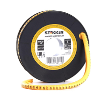 Кабель-маркер '6' для провода сеч. 4мм2 STEKKER CBMR25-6 , желтый, упаковка 1000 шт
