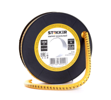 Кабель-маркер 'N' для провода сеч. 4мм2 STEKKER CBMR25-N , желтый, упаковка 1000 шт