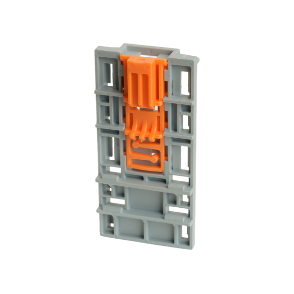 Монтажный держатель на DIN-рейку для зажимов блочных (вертикальная установка), серый  LD580-PTFIX-H1