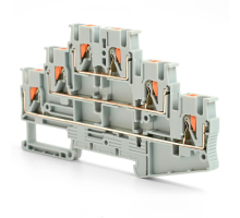 Зажим пружинный, 6-проводной проходной ЗНИ - 2,5 ,JXB PT 2,5 , серый LD579-1-25