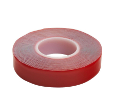 Скотч акриловый двусторонний Stekker INTP5-0818-5 0,8*18 мм,длина 5м, прозрачный, красная подложка 39146